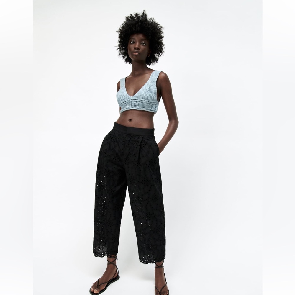 Zara pants with openwork embroidery - Picture 4 of 15